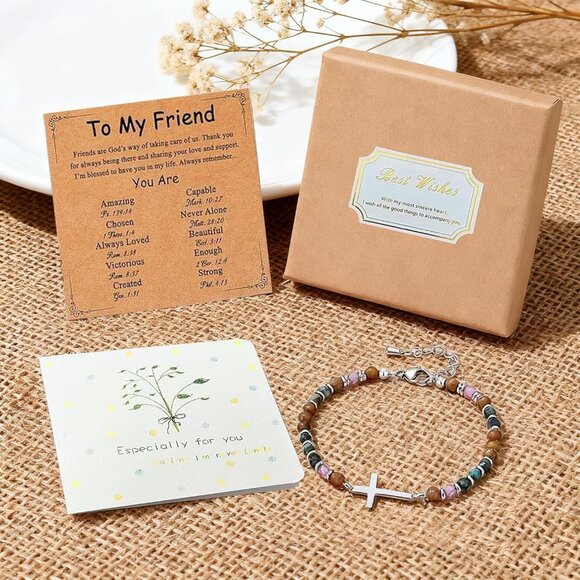 Women Cross Bracelet Stainless Steel Adjustable Faith Gift for Women - Picture 4 of 6